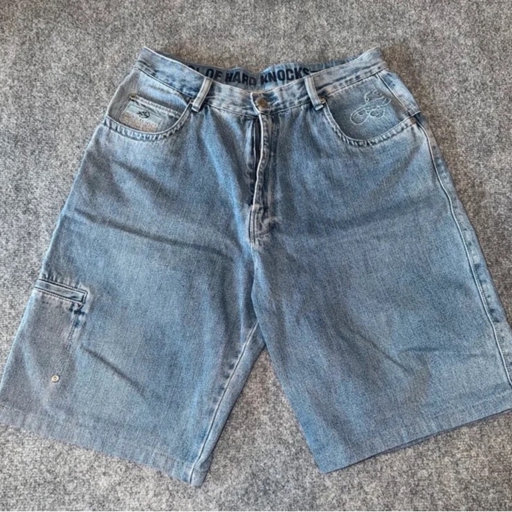 Ralph Lauren Double RL Light Blue Denim Cargo Shorts